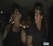 Two masculine hunks having sex