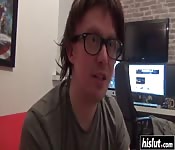 Red couch hardcore fuck