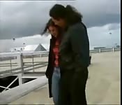 Kim is fucked outdoors