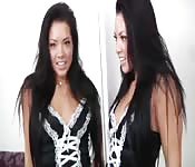 Asian maid smashing